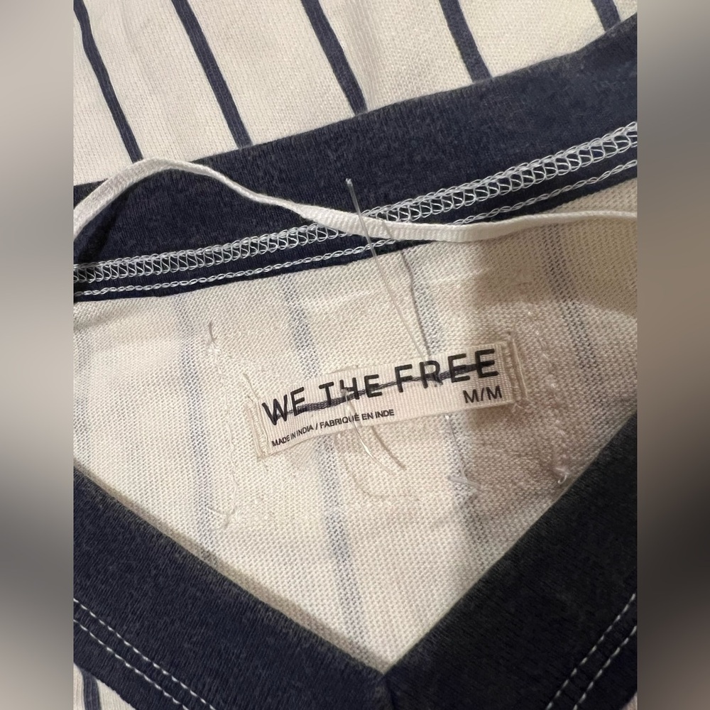 NWOT Free People We The Free Trevor Tee in Ivory Combo Size Med $128 Retail - Picture 7 of 8